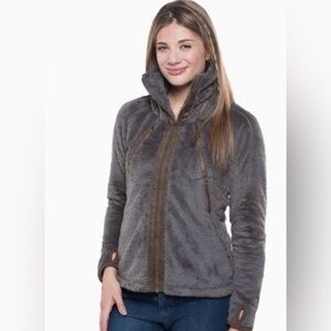 Kuhl Flight Fleece Removable Hooded Jacket Brown Small